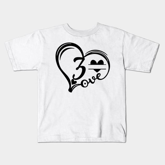 letter z monogram in the shape of love Kids T-Shirt by Candy Store